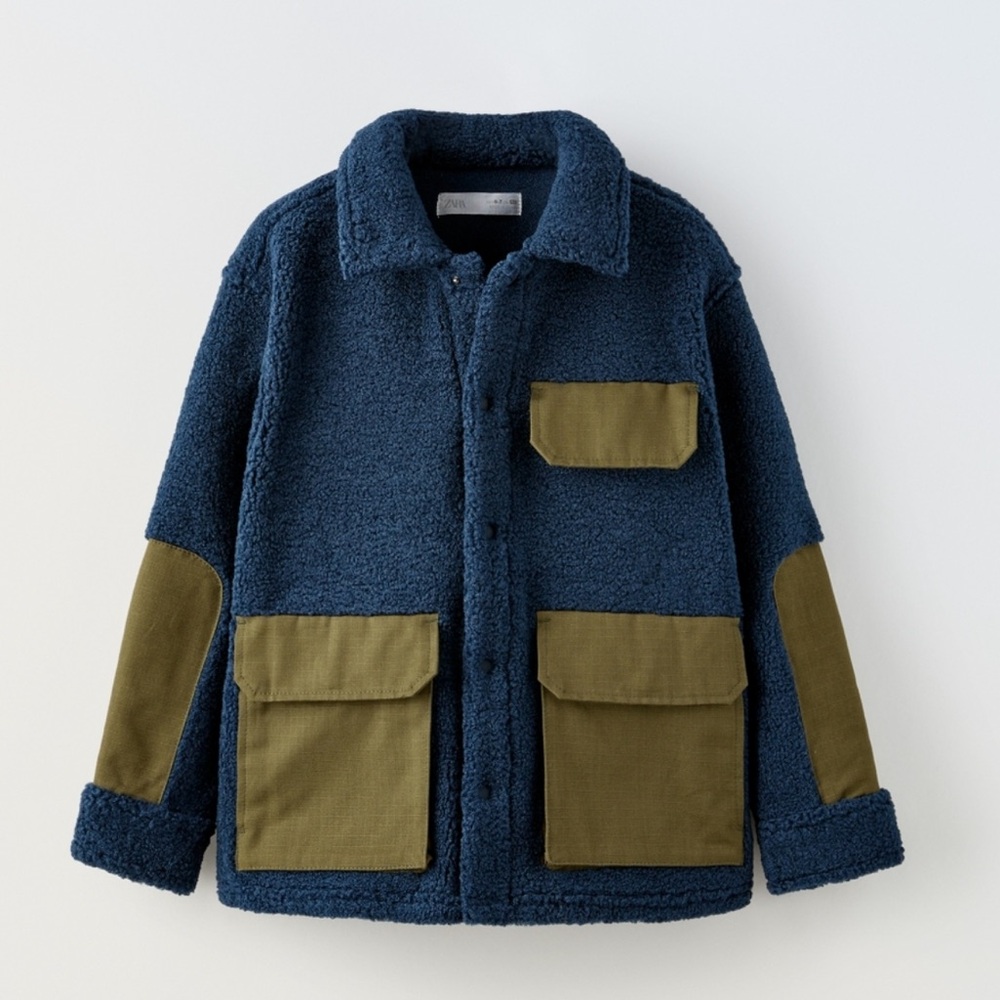 Kids CONTRASTING POLAR FLEECE
OVERSHIRT NAVY BLUE ZARA Size: 6–7 years (120 cm)